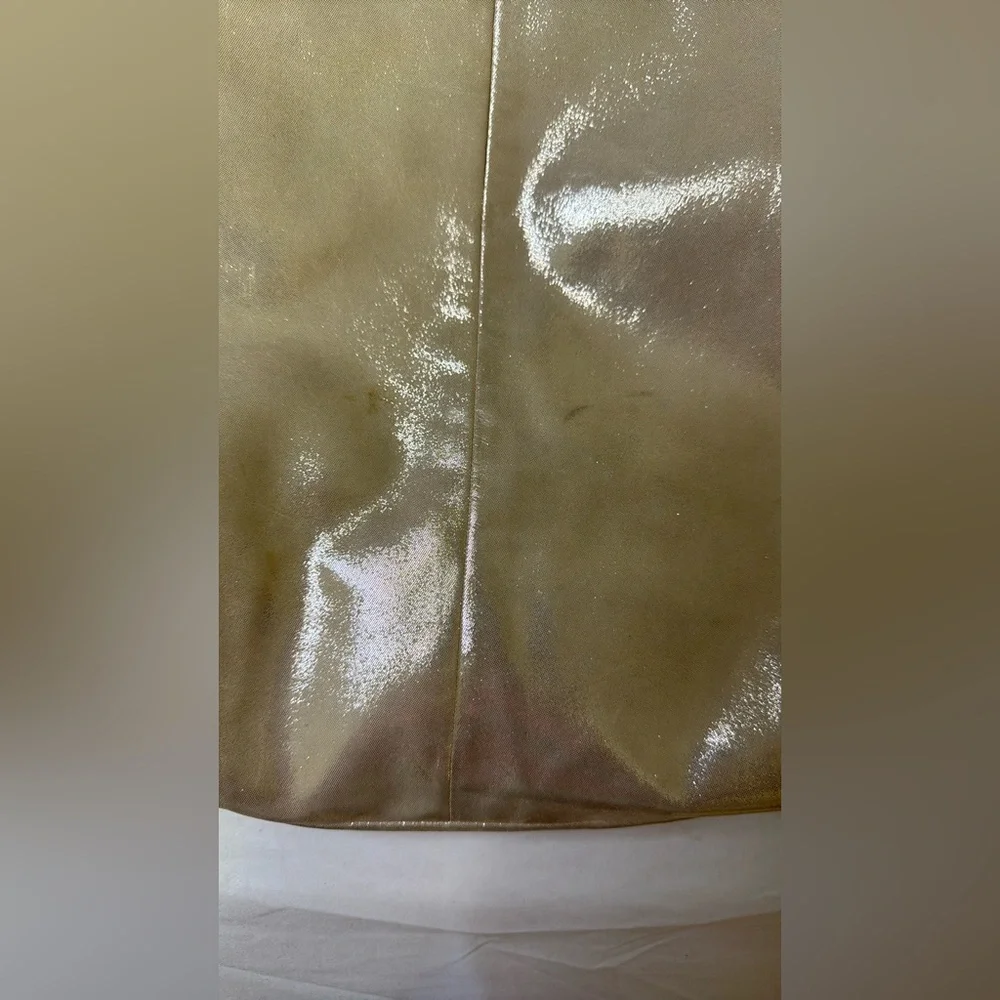 Coach Poppy Metallic Gold Champagne Leather‎ Large Tote Bag Purse #H1281-F20441